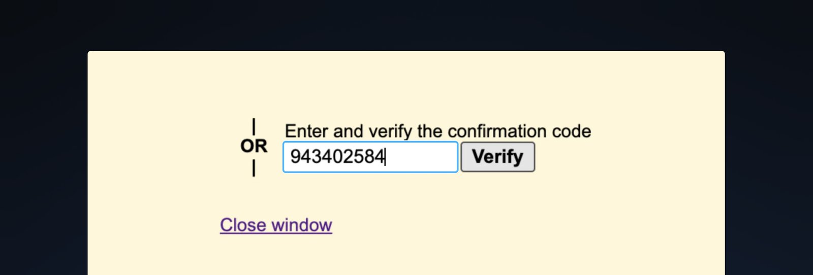 Entering the verification code to Bluehost